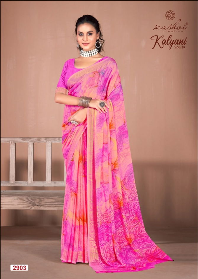 Kalyani Vol 29 By Kashvi Dull Moss Viscose Daily Wear Sarees Wholesale Shop In Surat